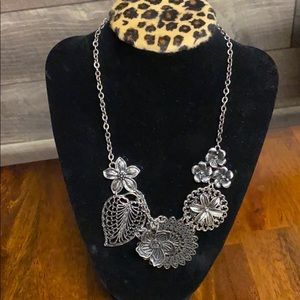 Silver statement necklace